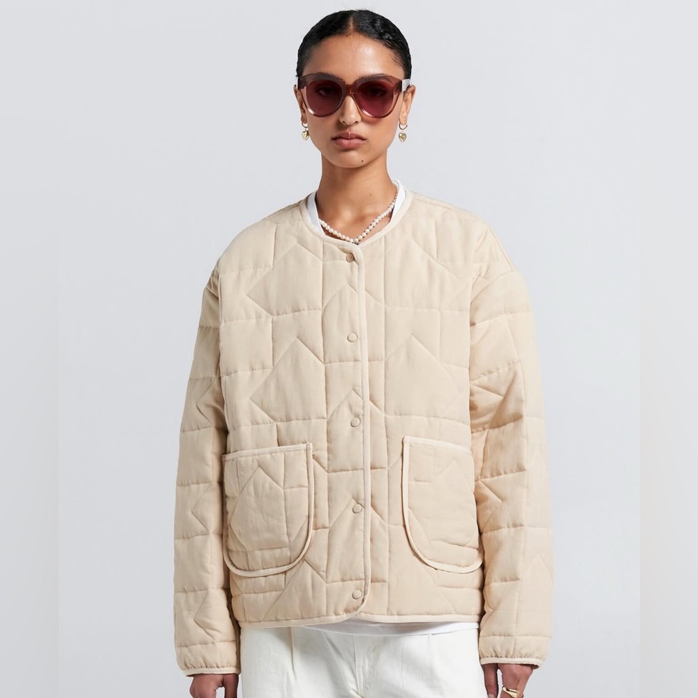 Sagittarius Cream Quilted Women's Jacket